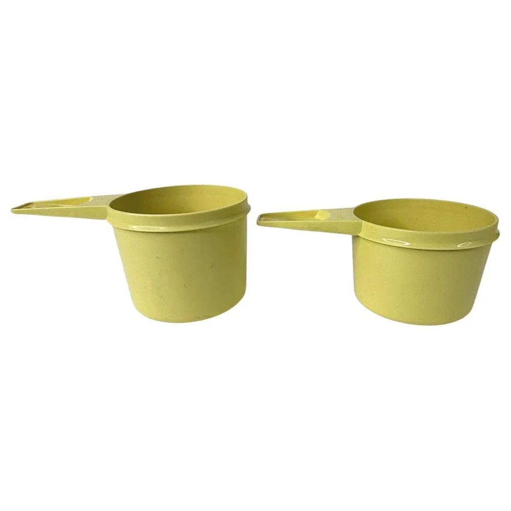 Harvest Gold Tupperware Measuring Cups For Baking Complete Set 6 Vintage Nesting